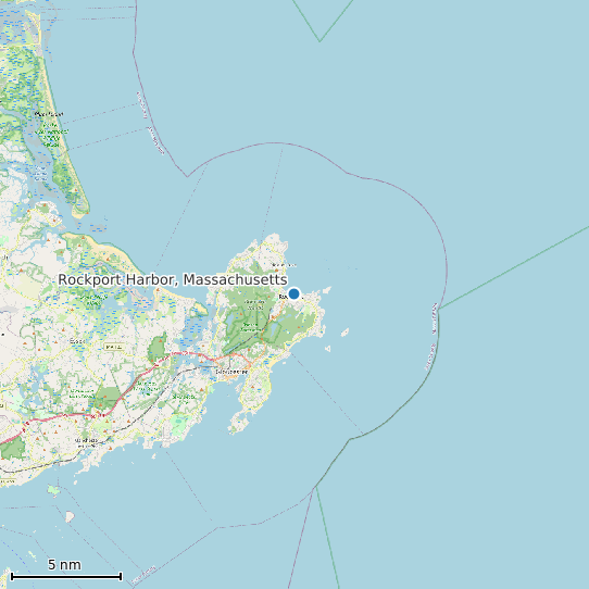 Map of Rockport Harbor, Massachusetts Tide Prediction Station