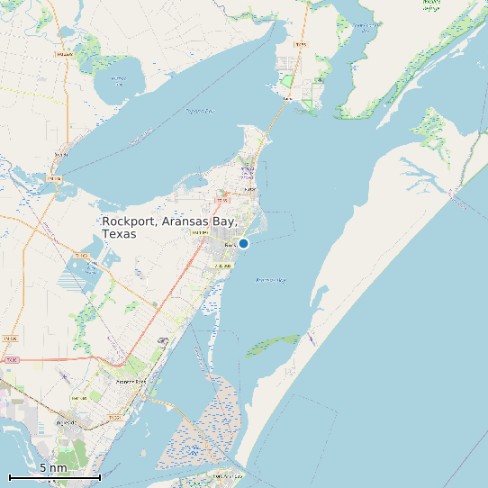 Map of Rockport, Aransas Bay, Texas Tide Prediction Station