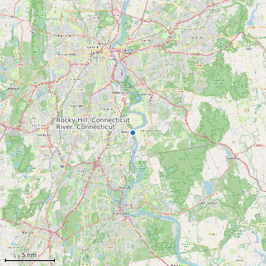 Map of Rocky Hill, Connecticut River, Connecticut Tide Prediction Station