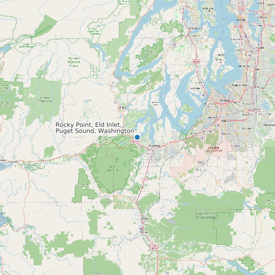 Map of Rocky Point, Eld Inlet, Puget Sound, Washington Tide Prediction Station
