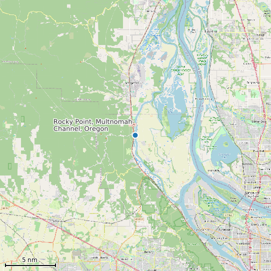 Map of Rocky Point, Multnomah Channel, Oregon Tide Prediction Station