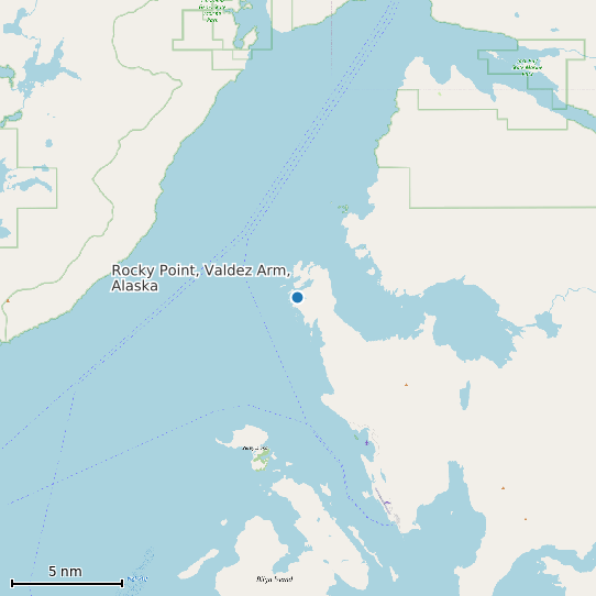 Map of Rocky Point, Valdez Arm, Alaska Tide Prediction Station