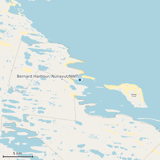 Map of Bernard Harbour, Nunavut/NWT Tide Prediction Station