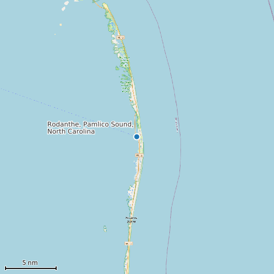Map of Rodanthe, Pamlico Sound, North Carolina Tide Prediction Station