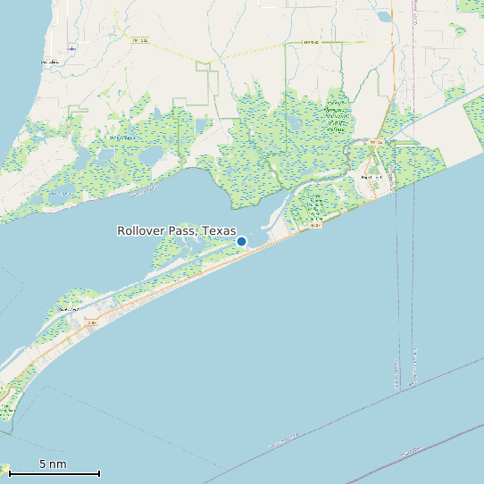 Map of Rollover Pass, Texas Tide Prediction Station