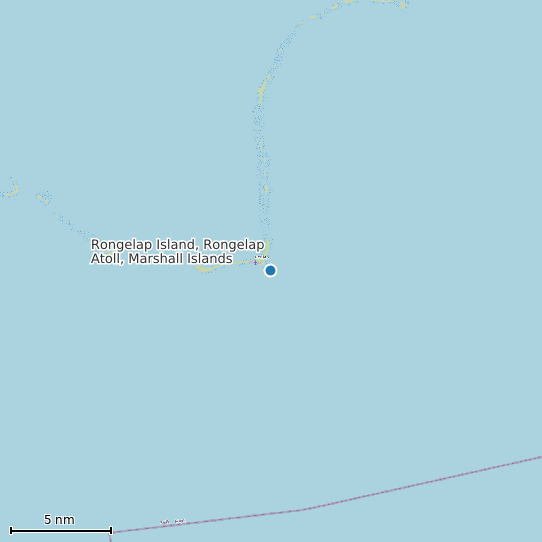 Map of Rongelap Island, Rongelap Atoll, Marshall Islands Tide Prediction Station