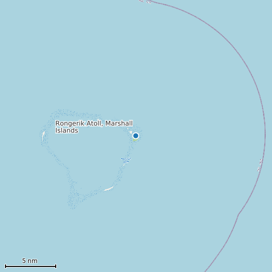 Map of Rongerik Atoll, Marshall Islands Tide Prediction Station