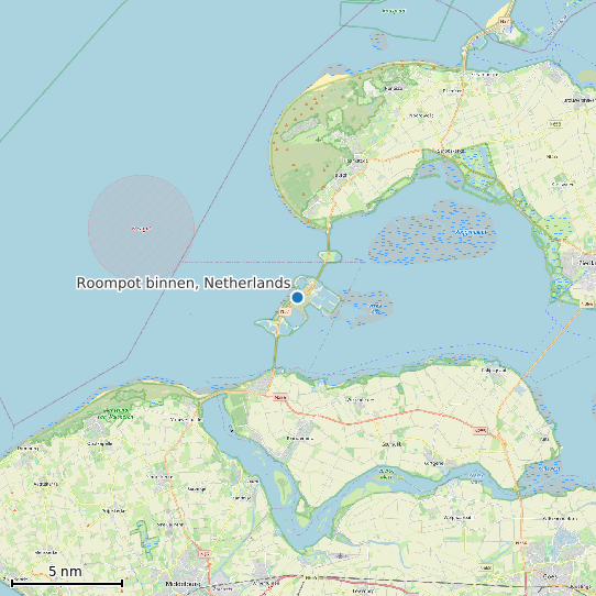 Map of Roompot binnen, Netherlands Tide Prediction Station