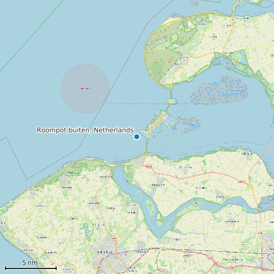 Map of Roompot buiten, Netherlands Tide Prediction Station