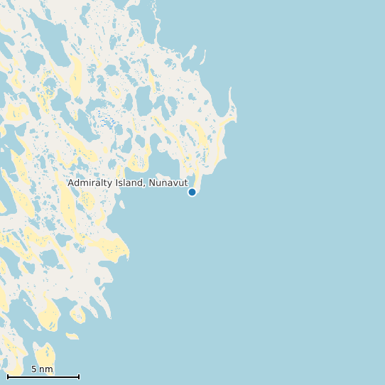 Map of Admiralty Island, Nunavut Tide Prediction Station