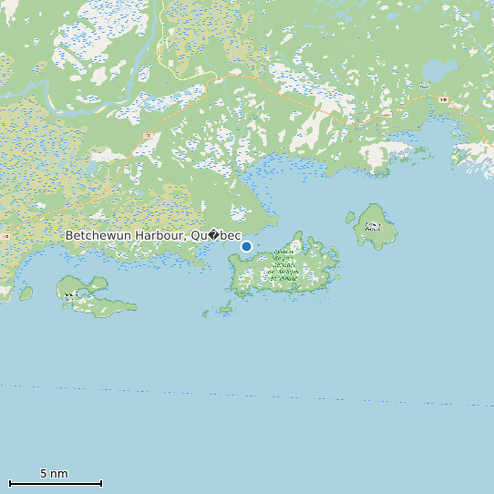 Map of Betchewun Harbour, Qu�bec Tide Prediction Station