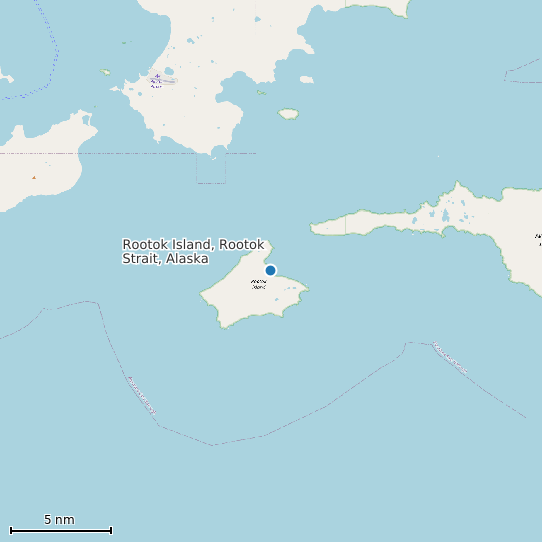 Map of Rootok Island, Rootok Strait, Alaska Tide Prediction Station