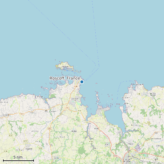 Map of Roscoff, France Tide Prediction Station