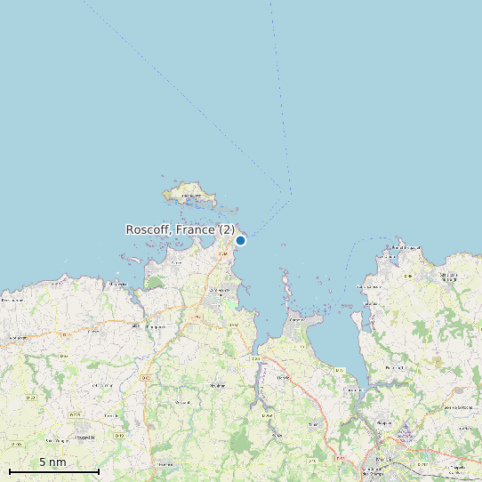 Map of Roscoff, France (2) Tide Prediction Station