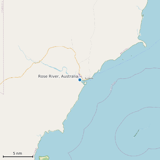 Map of Rose River, Australia Tide Prediction Station