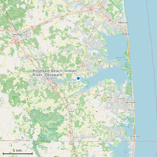 Map of Rosedale Beach, Indian River, Delaware Tide Prediction Station