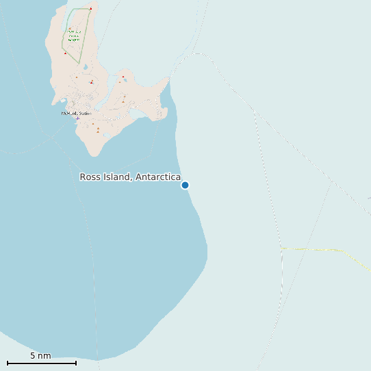 Map of Ross Island, Antarctica Tide Prediction Station