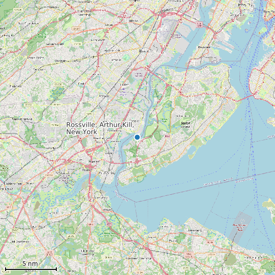 Map of Rossville, Arthur Kill, New York Tide Prediction Station