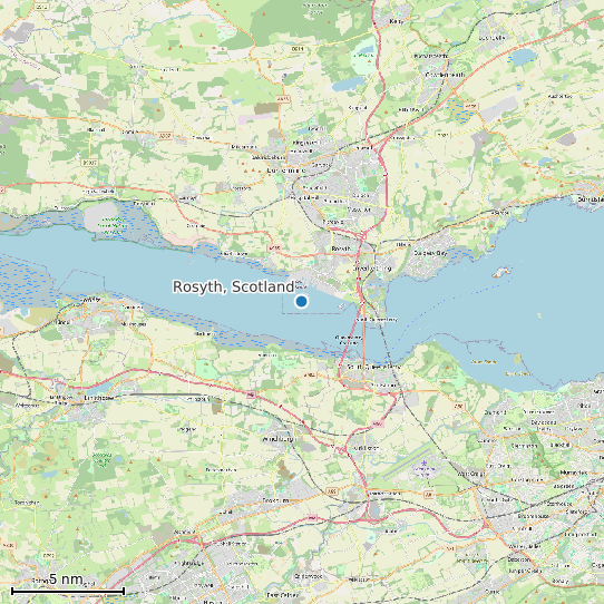 Map of Rosyth, Scotland Tide Prediction Station