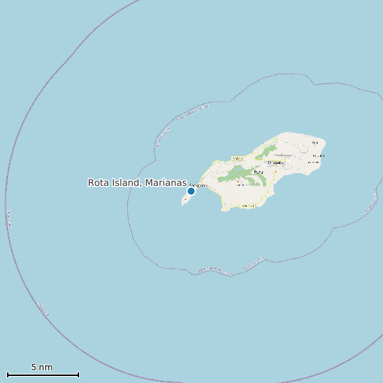 Map of Rota Island, Marianas Tide Prediction Station