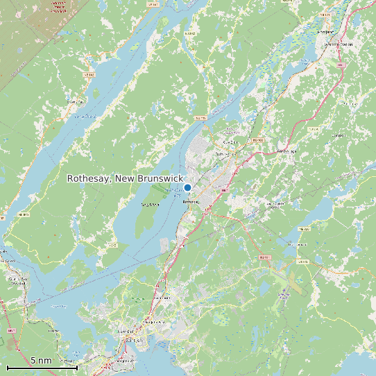 Map of Rothesay, New Brunswick Tide Prediction Station