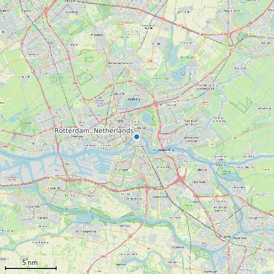 Map of Rotterdam, Netherlands Tide Prediction Station