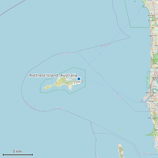 Map of Rottnest Island, Australia Tide Prediction Station