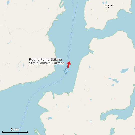 Map of Round Point, Stikine Strait, Alaska Current Prediction Station