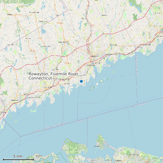 Map of Rowayton, Fivemile River, Connecticut Tide Prediction Station