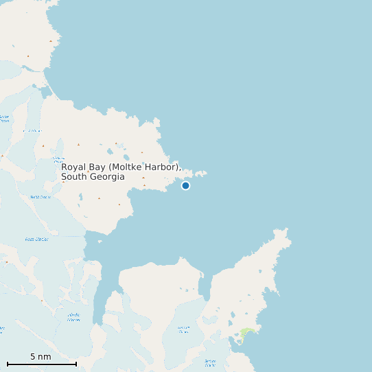 Map of Royal Bay (Moltke Harbor), South Georgia Tide Prediction Station