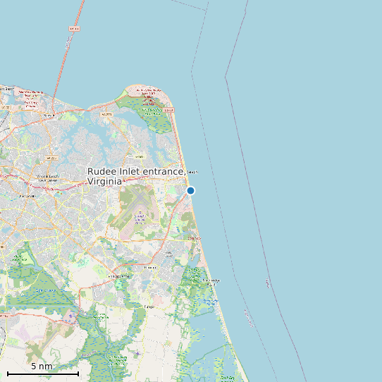 Map of Rudee Inlet entrance, Virginia Tide Prediction Station