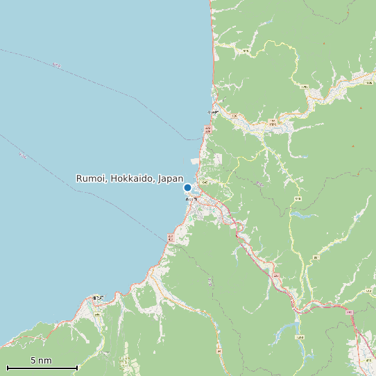 Map of Rumoi, Hokkaido, Japan Tide Prediction Station