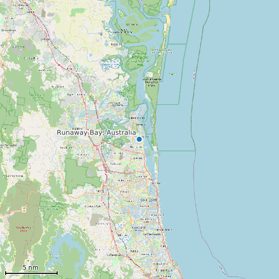 Map of Runaway Bay, Australia Tide Prediction Station