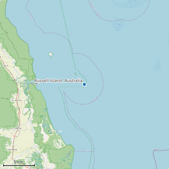 Map of Russell Island, Australia Tide Prediction Station
