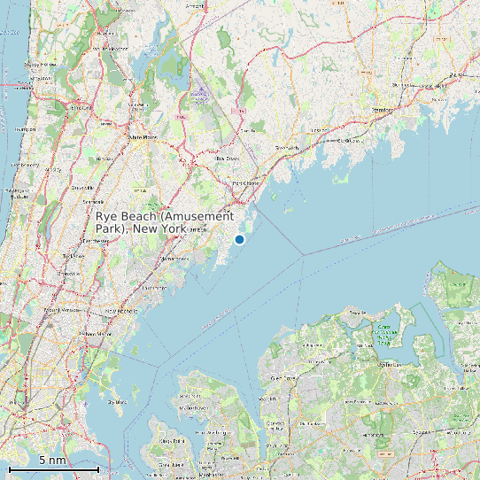 Map of Rye Beach (Amusement Park), New York Tide Prediction Station