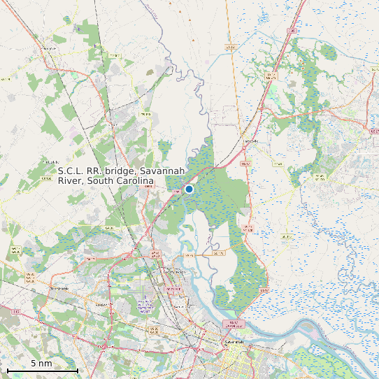Map of S.C.L. RR. bridge, Savannah River, South Carolina Tide Prediction Station