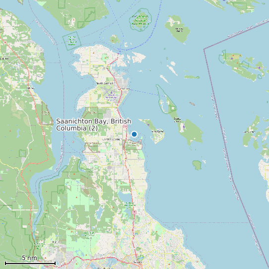 Map of Saanichton Bay, British Columbia (2) Tide Prediction Station