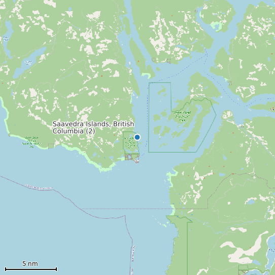 Map of Saavedra Islands, British Columbia (2) Tide Prediction Station