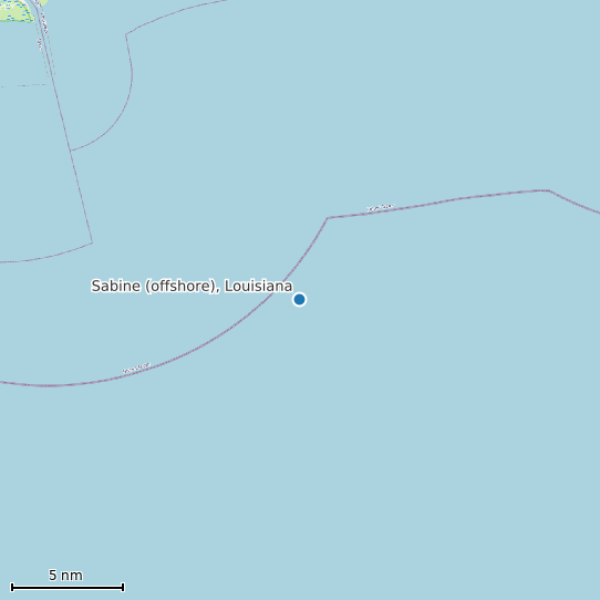 Map of Sabine (offshore), Louisiana Tide Prediction Station