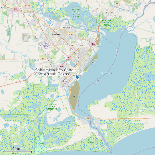 Map of Sabine Naches Canal, Port Arthur, Texas Tide Prediction Station