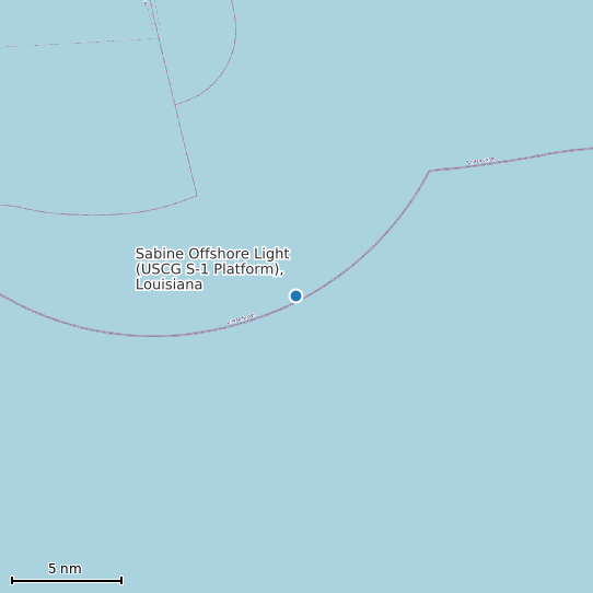 Map of Sabine Offshore Light (USCG S-1 Platform), Louisiana Tide Prediction Station