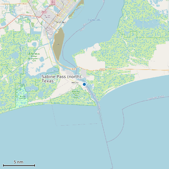 Map of Sabine Pass (north), Texas Tide Prediction Station