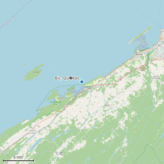 Map of Bic, Qu�bec Tide Prediction Station