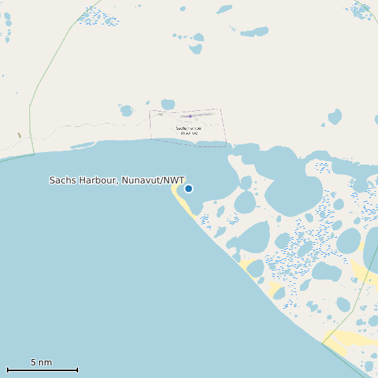 Map of Sachs Harbour, Nunavut/NWT Tide Prediction Station