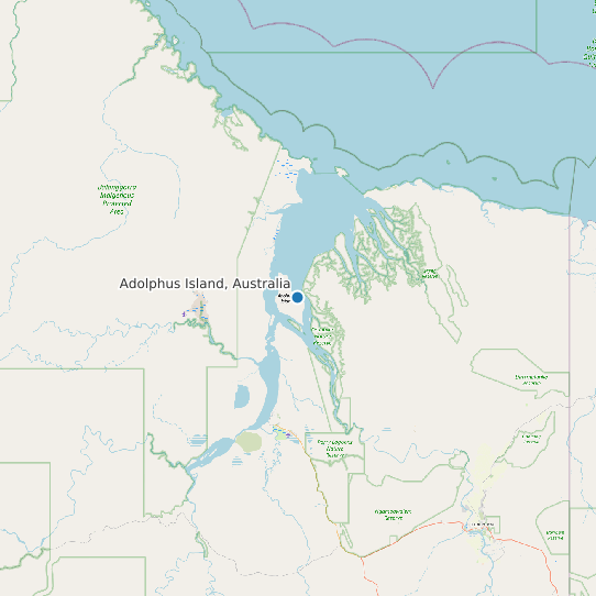 Map of Adolphus Island, Australia Tide Prediction Station