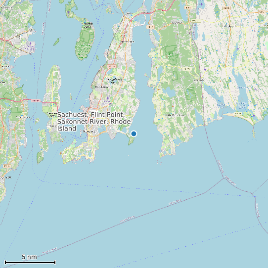 Map of Sachuest, Flint Point, Sakonnet River, Rhode Island Tide Prediction Station