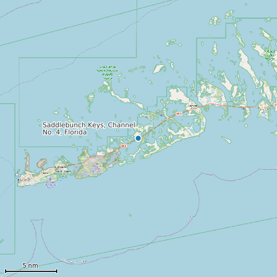 Map of Saddlebunch Keys, Channel No. 4, Florida Tide Prediction Station