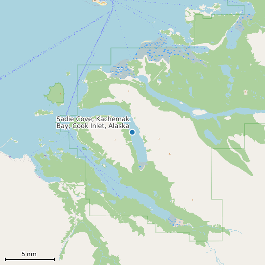 Map of Sadie Cove, Kachemak Bay, Cook Inlet, Alaska Tide Prediction Station