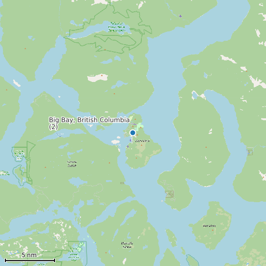 Map of Big Bay, British Columbia (2) Tide Prediction Station