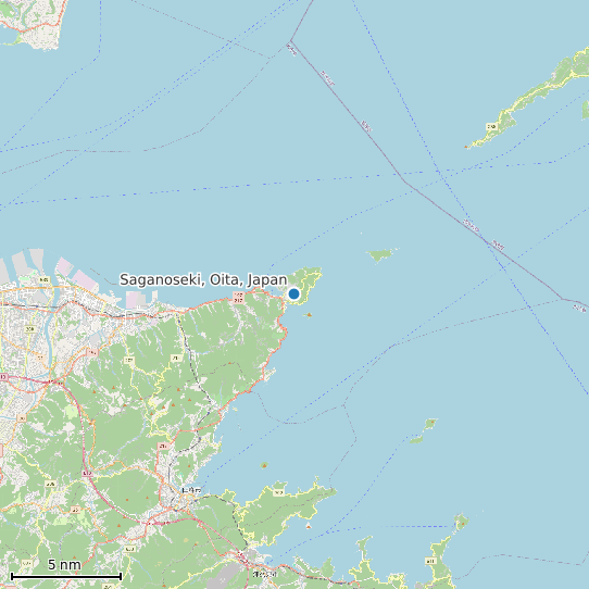 Map of Saganoseki, Oita, Japan Tide Prediction Station
